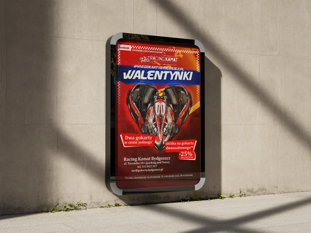 plakat walentynkowy KamatRacing